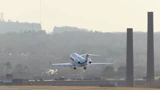 NetJets Bombardier Challenger 300 take off great sound [upl. by Ralleigh]