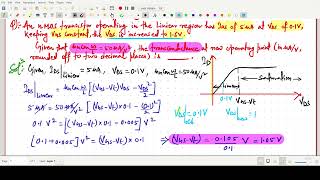 Transconductance Calculation at new operating Point in NMOS Gate 2024 EC [upl. by Attenyt]