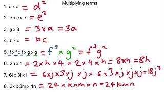 Algebraic expressions Lesson 2 of 3  multiplying terms [upl. by Adraynek]