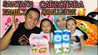 MUKBANG SAMYANG CARBONARA  CHEESE  MILK  FAMILY CHALLENGE😋  QUESTION amp ANSWERS  VLOG IJAT [upl. by Timus]