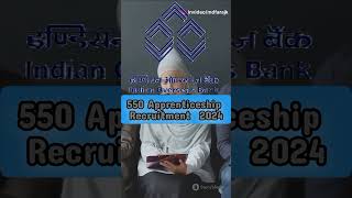 Indian Overseas Bank Apprentice Recruitment 2024 Apply for 550 Posts Now [upl. by Christalle]