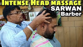 ASMR Intense head massage Ear eye massage with neck cracking by Indianbarber Sarwan Quick ASMR [upl. by Evod]