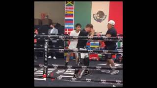 CANELO AND EDDY REYNOSO HELP TRAIN MANNY PACQUIAO JR [upl. by Atteuqcaj694]