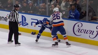 Oliver Wahlstrom Hits Auston Matthews Rasmus Sandin Responds [upl. by Eerhs993]