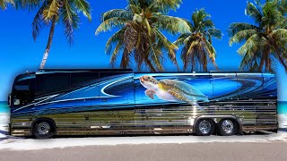 Tour of the Most Customized 20 Year Old Prevost Liberty Coach On The Road [upl. by Obau]