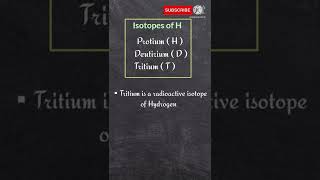 Isotopes of hydrogen  shorts iitjee jee neet chemistry [upl. by Elvin]