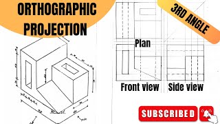 Orthographic drawing in engineering drawing  technical drawing [upl. by Olympium69]