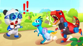 Little Pandas Life Dinosaur Rescue  Help Kiki and Save Dinosaurs from Enemies  Babybus Games [upl. by Cinnamon283]