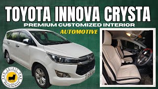 Toyota Innova Crysta Interior Upgrade✨Custom Leather Seat Covers Door Trims amp Steering Wheel Wrap [upl. by Nerfe]