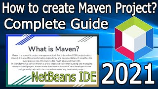 Maven project in NetBeans  2021 Update  Step by Step Maven Tutorial for Beginners [upl. by Devaney520]