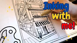 Ink drawing Cozy paint at night Speed paint Tutorial [upl. by Josler98]