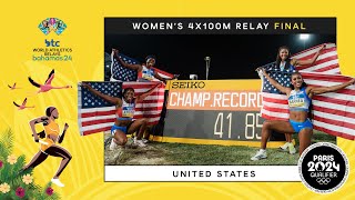 US women dominate 4x100m final ‼️  World Athletics Relays Bahamas 24 [upl. by Nwahsek]