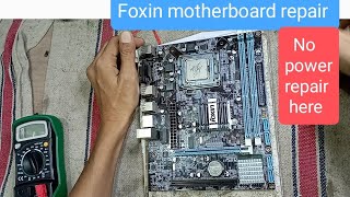 Foxin motherboard no power repair foxin motherboardrepair [upl. by Bigford]