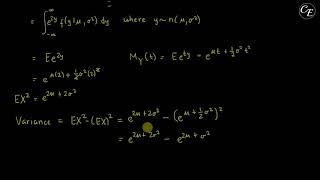 LogNormal Distribution  Derivation of Mean Variance amp Moments in English [upl. by Ahsinoj]