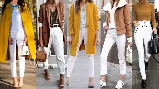 OUTFITS sencillos y CASUALES de OTOÑO INVIERNO con PANTALONES BLANCOS [upl. by Bernadine]