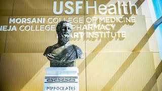 Installing an 1100Pound Hippocrates Statue at USF Morsani College of Medicine [upl. by Rosemonde]