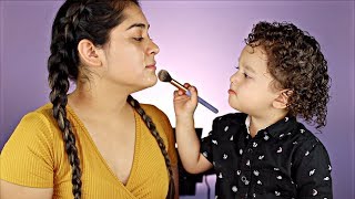 I LET MY TODDLER DO MY MAKEUP [upl. by Adnolay]