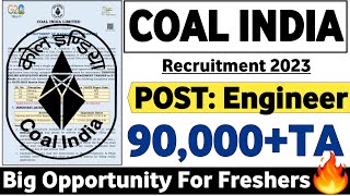 Coal India Recruitment 2023  Freshers CTC 14LPA Coal India limited recruitment 2023  coal india [upl. by Jayme]