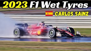 NEW 2023 Pirelli F1 Wet Tyres Testing  Carlos Sainz amp Ferrari F175  Fiorano Circuit Dec 6 2022 [upl. by Rotciv]