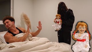 POSSESSED DOLL PRANK ON HUSBAND HILARIOUS [upl. by Aicirtel]