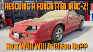 Rescuing A Forgotten Chevrolet Camaro IROCZ ConvertibleFirst Detail In YEARS [upl. by Buine]