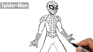 How To Draw A Spiderman Step By Step  Skinny SpiderMan Drawing [upl. by Haerle55]