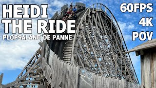 Heidi The Ride 4K 60fps front row POV  Plopsaland De Panne Belgium August 2023 [upl. by Kimbra]