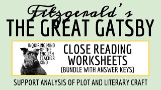 The Great Gatsby Close Reading Inference Worksheets Bundle for High School [upl. by Weisbrodt]