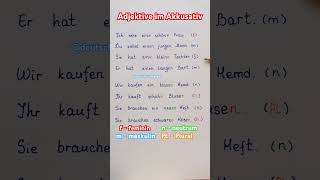 Deklination der Adjektive Akkusativ deutsch deutschlernen adjective german learngerman shorts [upl. by Old113]