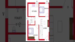 193 x 232 house planSouth facing 2 bhk193 x 232 home plan 193 x 232 house plan House design [upl. by Fifi]