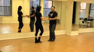 Salsa On2  Beginner Turn Pattern  Hammerlock wWrist Circle [upl. by Zeph509]