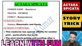 ACTAEA SPICATA STORY TRICK  Watch once you will never forget  LEARN WITH FUN MATERIA MEDICA [upl. by Orth]