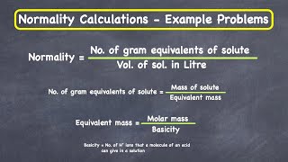 Normality calculation  example problems [upl. by Gannie73]