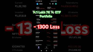 💸1 Lakh 7K💸 ETF Portfolio Live 1300 Loss  ETF Investing  ETF Returns  ETF Portfolio Review [upl. by Htebezile820]