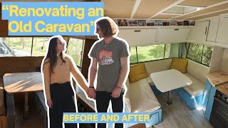 DIY Renovating an old caravan into our TINY HOME [upl. by Nylhtak381]