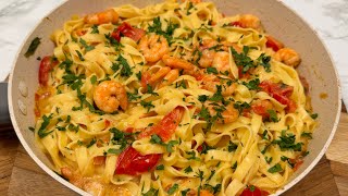 How To Make Creamy Shrimp Pasta  15 Minutes Meal [upl. by Ettennad]