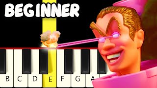 Skibidi Toilet turns into Barbie  Fast and Slow Easy Piano Tutorial  Beginner [upl. by Yrroc]