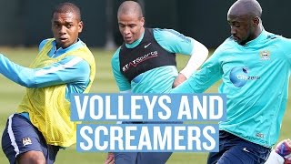 Volleys amp Screamers  Fernandinho Mangala Fernando  Man City Training [upl. by Einnij699]