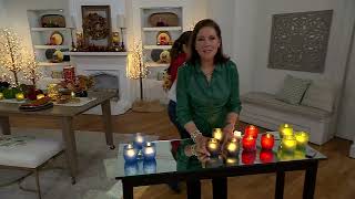 Luminesence Rechargeable 3Piece Candles wGlass Votives by Valerie on QVC [upl. by Spike641]