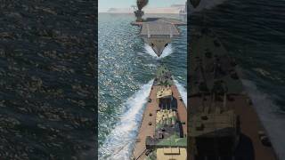 Crucero Japones se enfrenta a portaaviones Forrestal No Real battleship naval warthunder [upl. by Yessej]