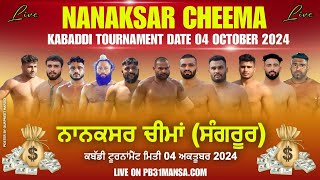 LIVE  NANAKSAR CHEEMA  SANGRUR  KABADDI CUP 041024 [upl. by Kelli]