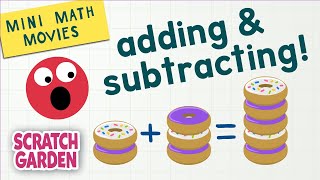 Adding amp Subtracting  Mini Math Movies  Scratch Garden [upl. by Laurette274]