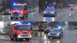 Zugunfall in HamburgRissen Einsatzfahrten Bundespolizei Feuerwehr und Polizei Hamburg [upl. by Ezalb828]