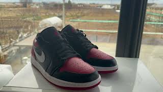 Air Jordan 1 Low Alternate Bred Close Up 2023 [upl. by Etyam865]