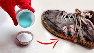 The Best Shoe Stain Remover Youve Never Heard Of  Until Now🤯The real cleaning power of baking soda [upl. by Lauro870]