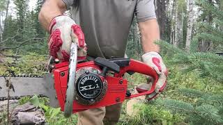 Old Homelite 40cc Chainsaw buckingsplittingthoughts [upl. by Nessaj357]