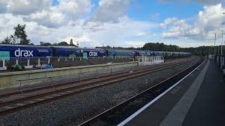 GBRF Class 66 going through Mirfield to Drax Power Station [upl. by Sllew]