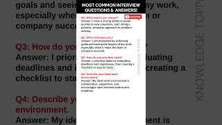 Most Common Job Interview Questions and Answers [upl. by Haerdna]