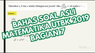 BAHAS SOAL ASLI MATEMATIKA  UTBK 2019 BAGIAN 7 [upl. by Anderegg]