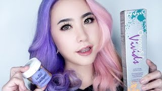 Lilac amp Pastel Pink Split Hair Tutorial Using Directions amp Pravana  Niken Nicula [upl. by Haisej]